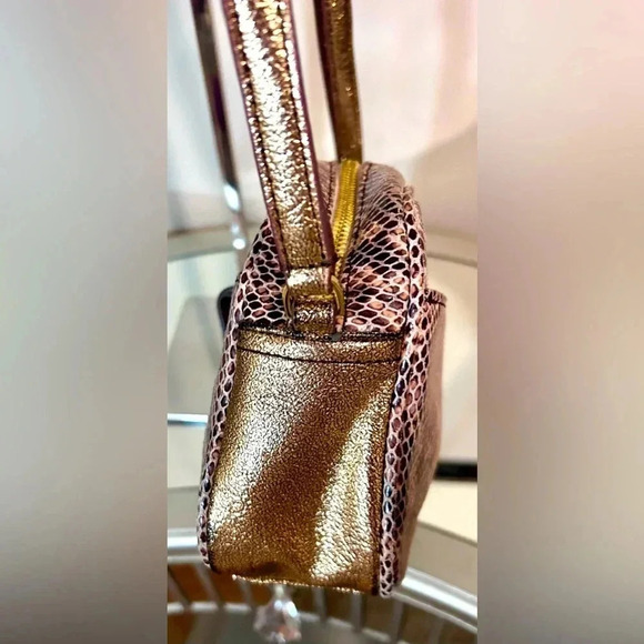 EUC GILI Genuine Leather Snake Print Crossbody Bag With Matching Card Wallet - Picture 5 of 13